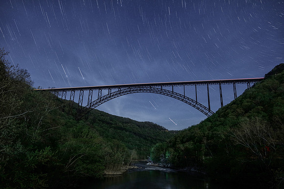New River Bridge Star Trails, May 4, 2018, Fayetteville, West Virginia (2)