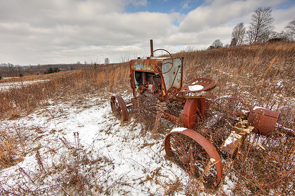 Long-abandoned tractor, Licking County, Ohio, January 8, 2017