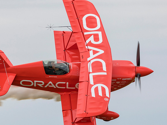Sean Tucker, Oracle Challenger III stunt plane, Dayton Airshow, Montgomery Co., OH June 22, 2019