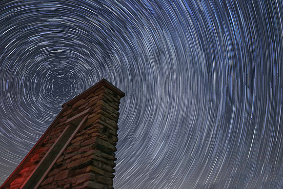 Star trails, John Glenn Astronomy Park, Hocking County, Ohio, July 2018