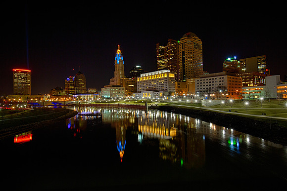 Columbus, from the Rich Street bridge, Franklin County, Ohio, March 2, 2016